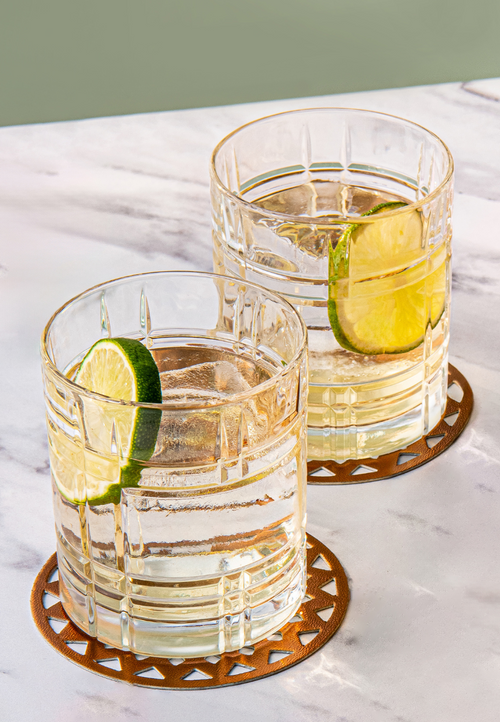 2x Nio Cut Glass Tumblers
